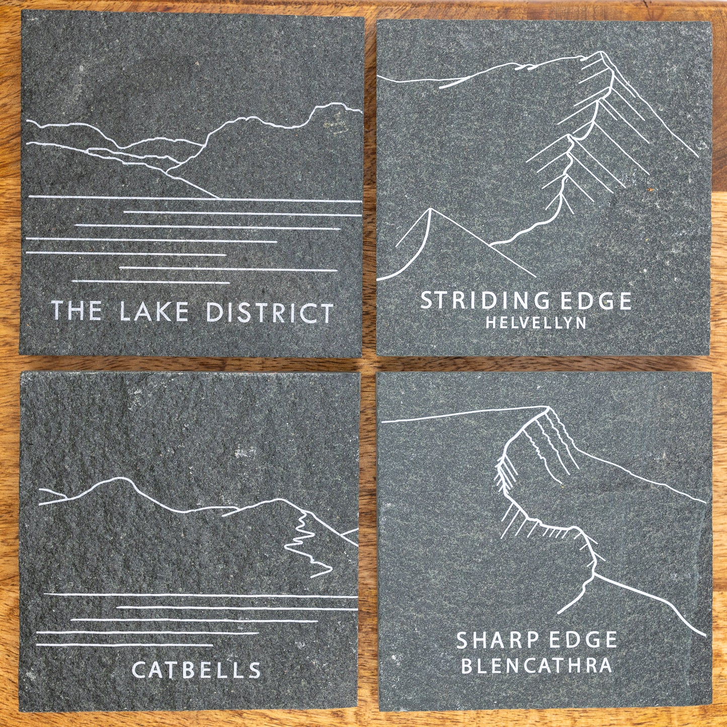 Love the Lakes X Honister X Sugar Shed Green Slate Mountain Coasters - 3 designs