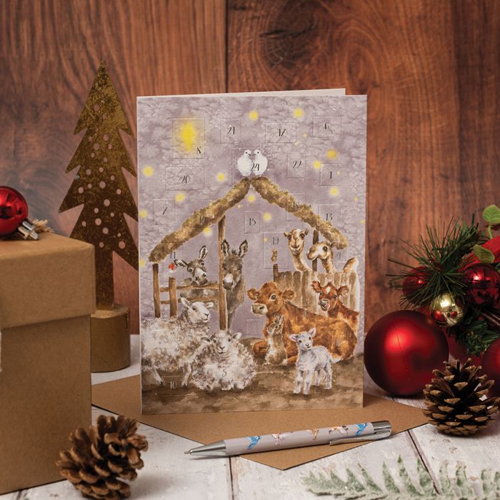 Away in a Manger A5 Advent Card