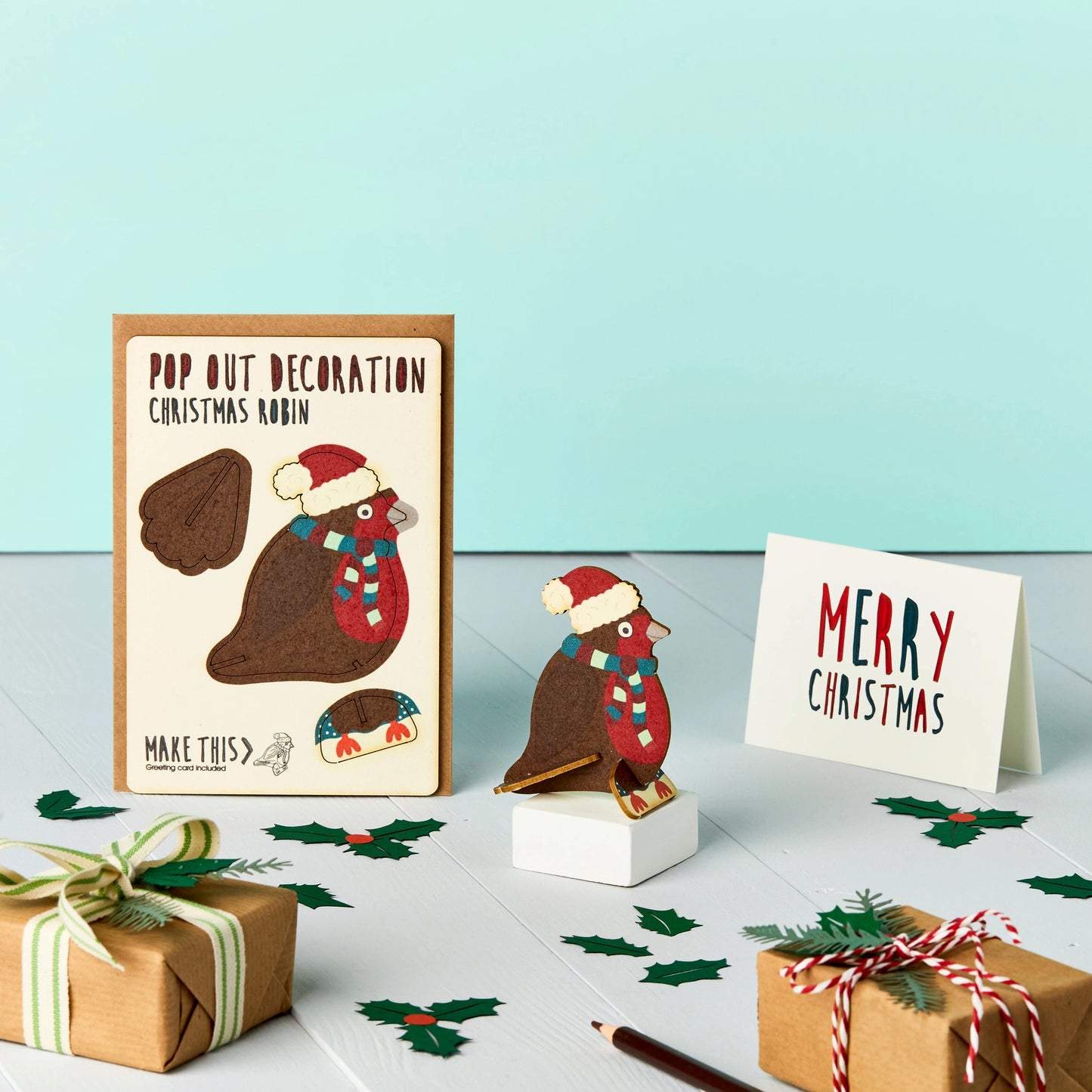 Pop Out Robin Christmas Card