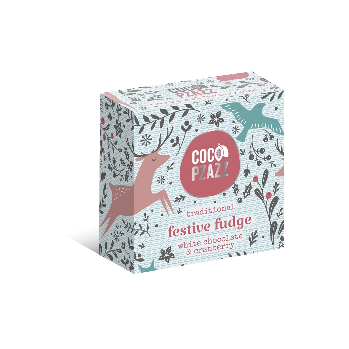 Coco Pzazz Festive Fudge - White Chocolate & Cranberry