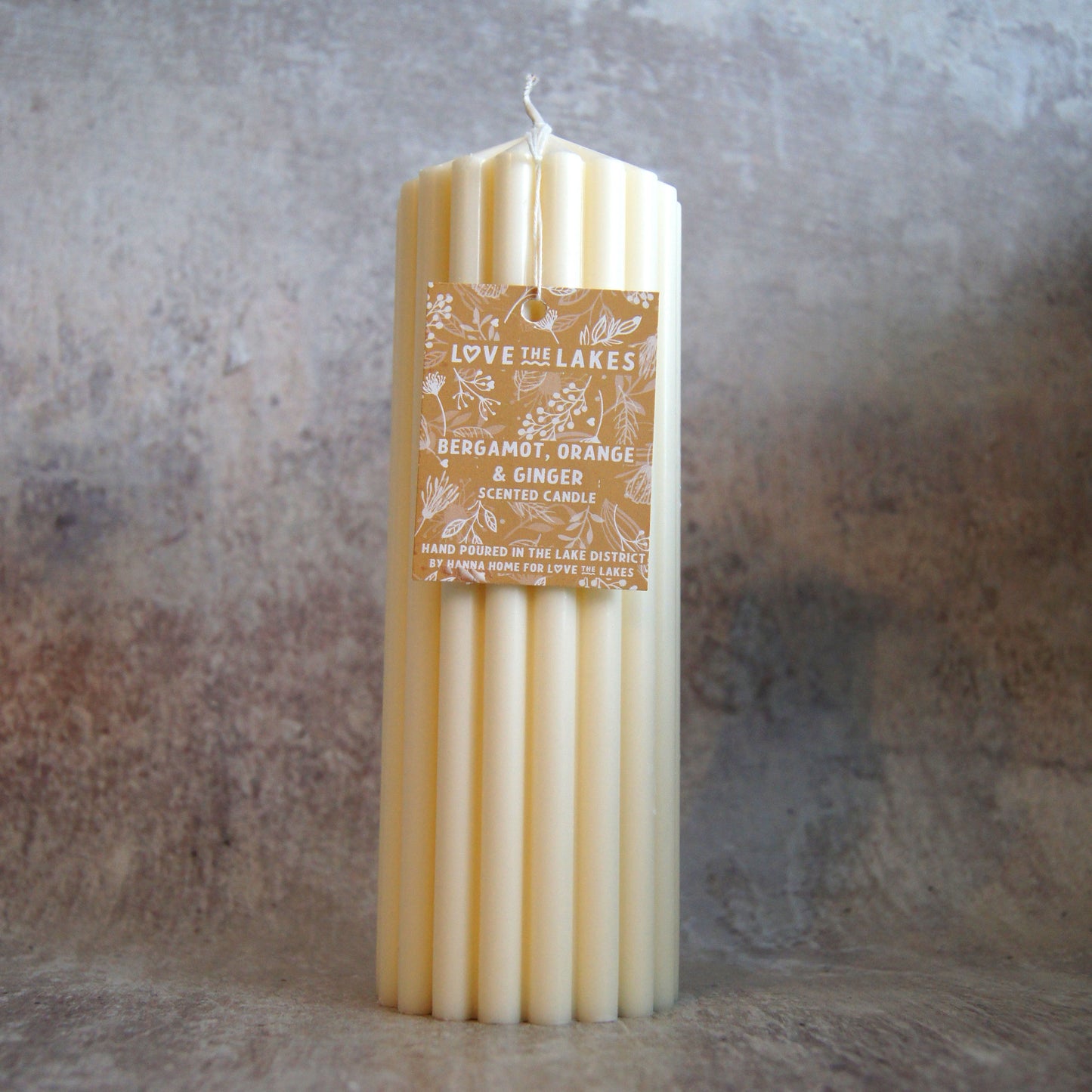 Bergamot, Orange & Ginger Scented Soy Wax Pillar Candle - 2 sizes