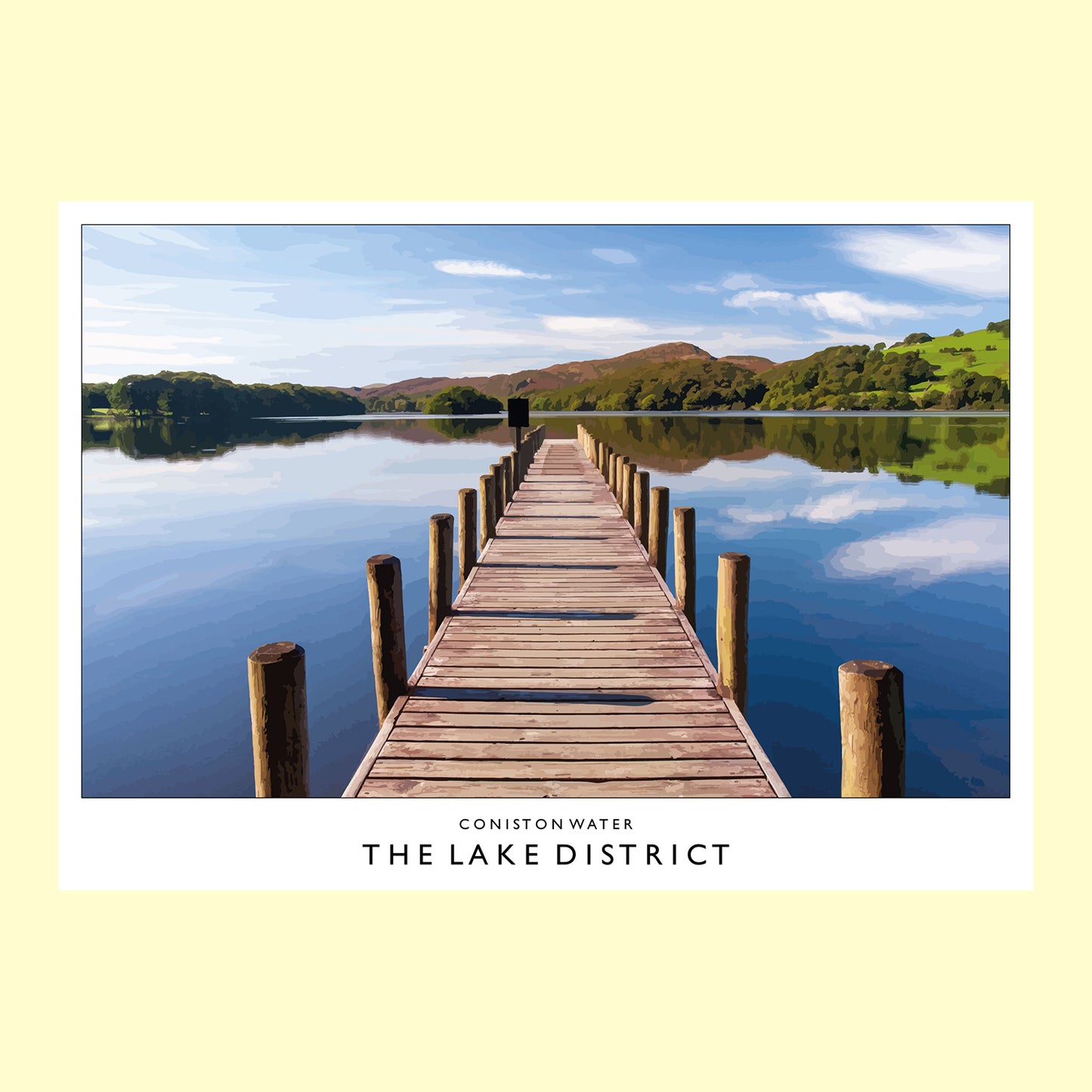 Love the Lakes Coniston Jetty A3 Poster