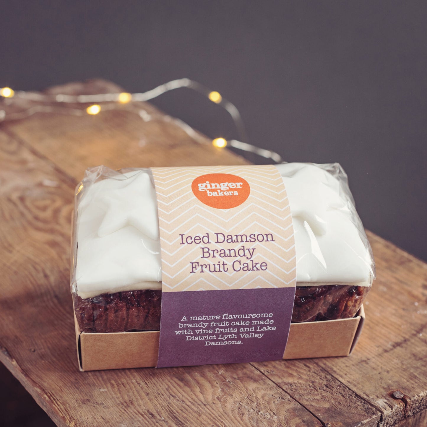 Ginger Bakers Iced Damson Brandy Fruit cake 500g
