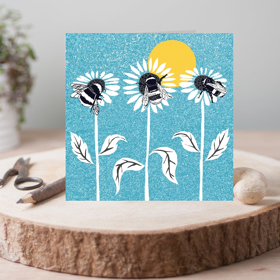 Perkins & Morley Sunflower Bee Card