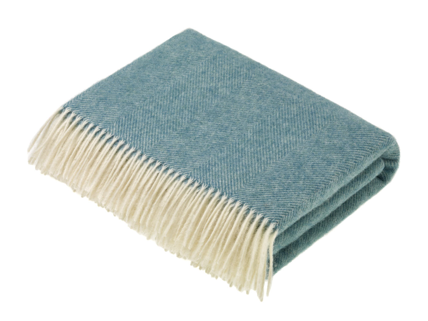 Bronte by Moon Herringbone Aqua Throw Blanket