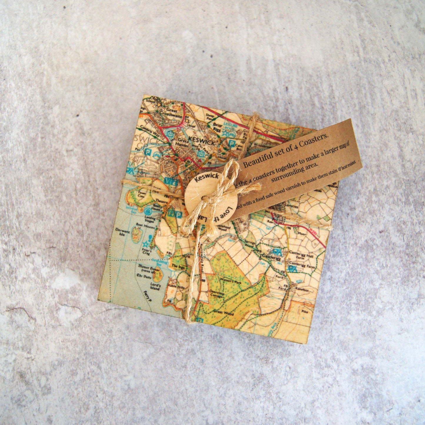 Keswick O.S Map Set of 4 Coasters