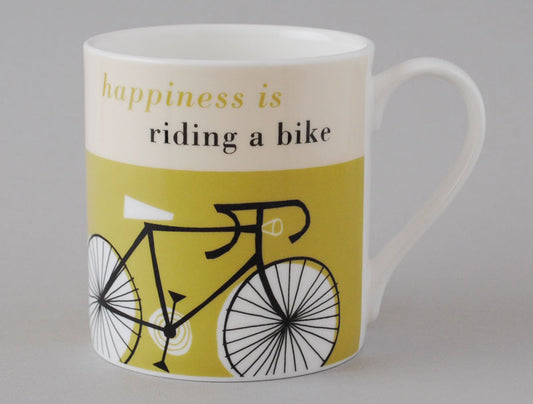 Happiness Is Riding a Bike Mug Olive