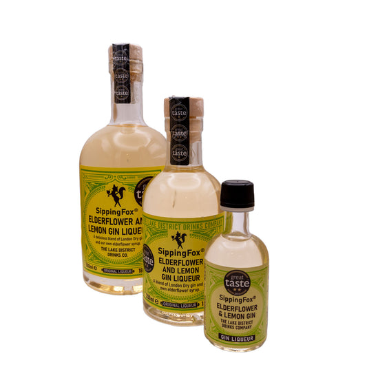 SippingFox Elderflower and Lemon Gin Liqueur
