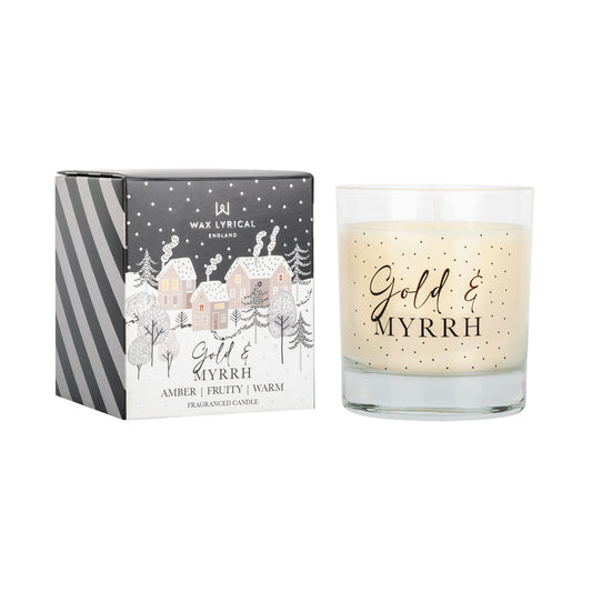Wax Lyrical Gold & Myrrh Candle Jar in Festive Gift Box