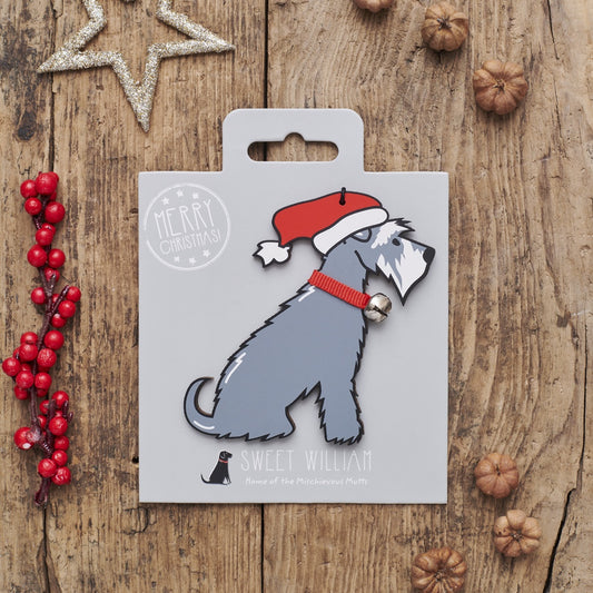 Grey Schnauzer Tree Decoration