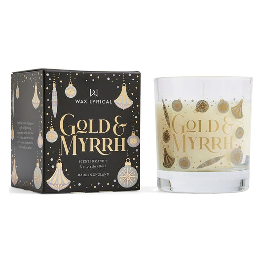 Wax Lyrical Gold & Myrrh Candle Jar in Festive Gift Box