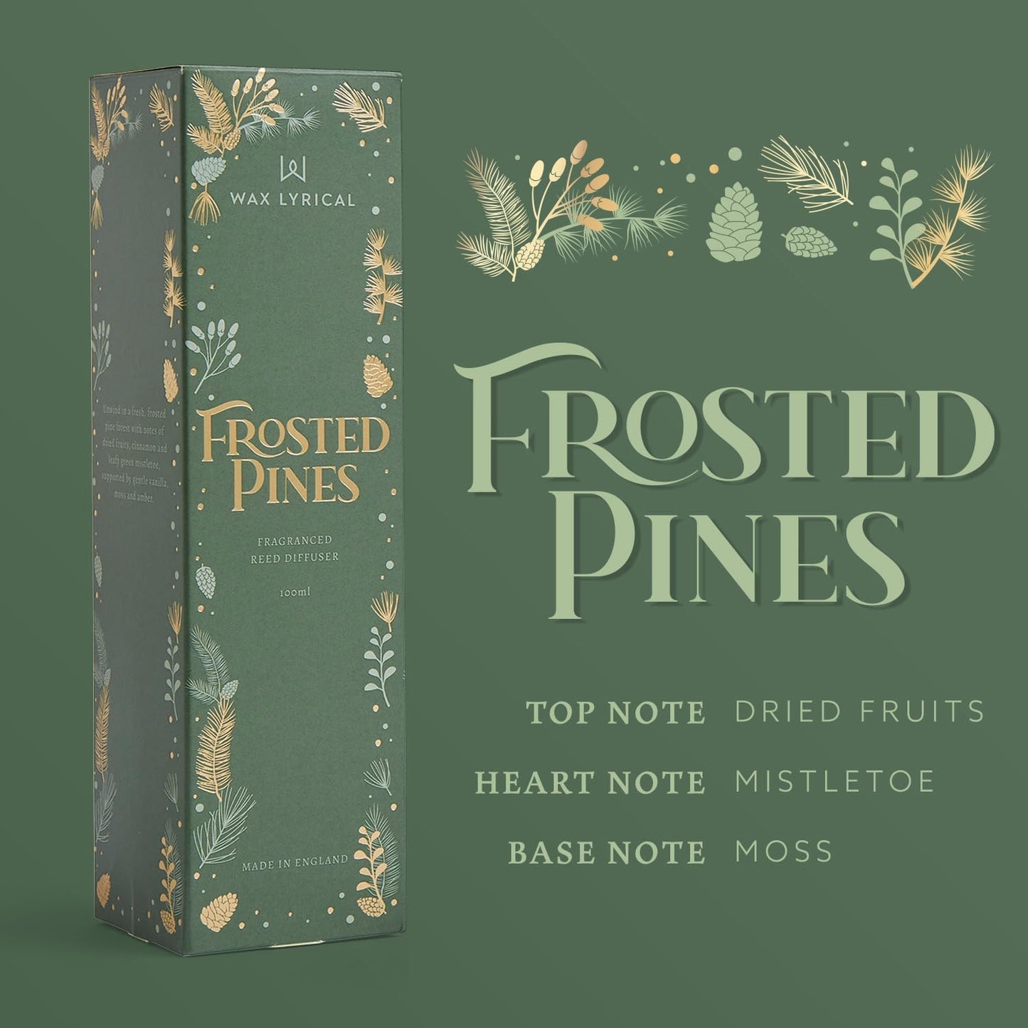 Wax Lyrical Frosted Pines 100ml Reed Diffuser