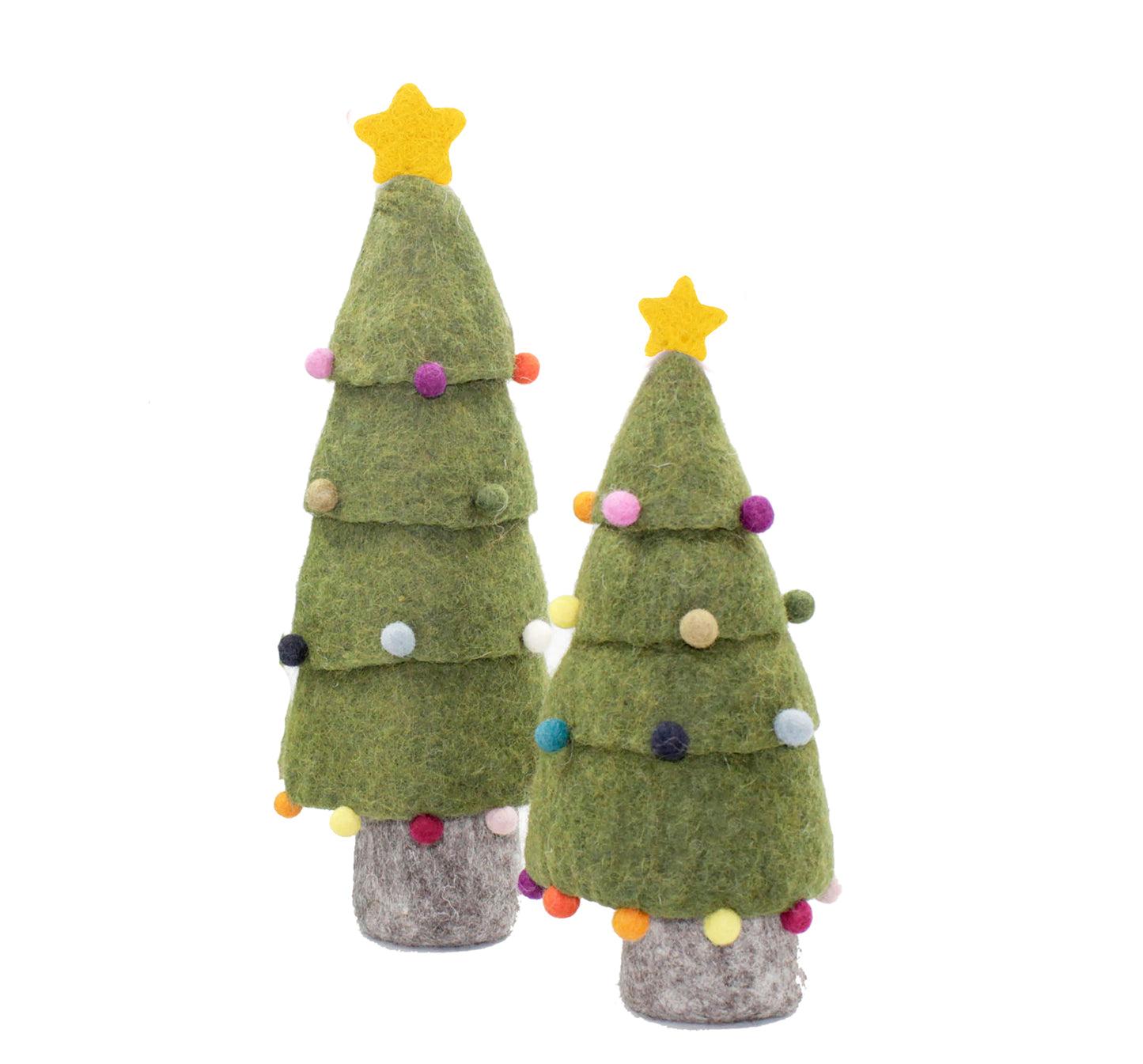 Set of 2 Felt Christmas Trees