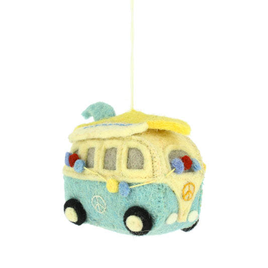 Blue Christmas Camper Van Decoration