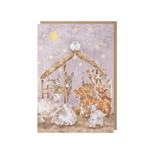 Away in a Manger A5 Advent Card