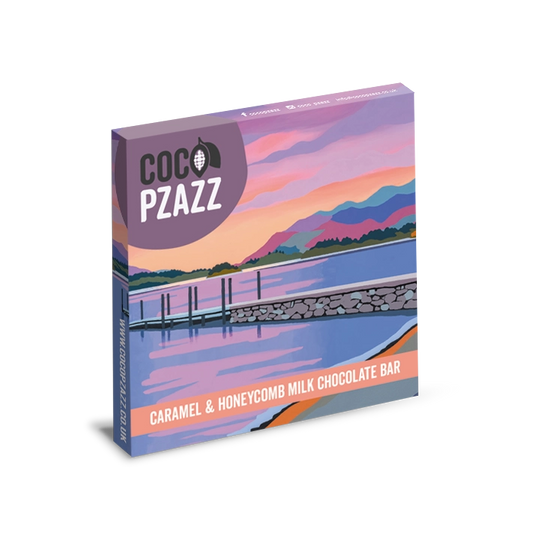Coco Pzazz Ashness Jetty Caramel & Honeycomb Milk Chocolate Bar 80g