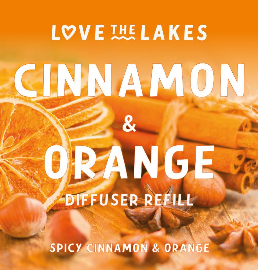 Love the Lakes Cinnamon & Orange Reed Diffuser Refill 200ml - Spicy Citrus with Warm Cinnamon & Cloves