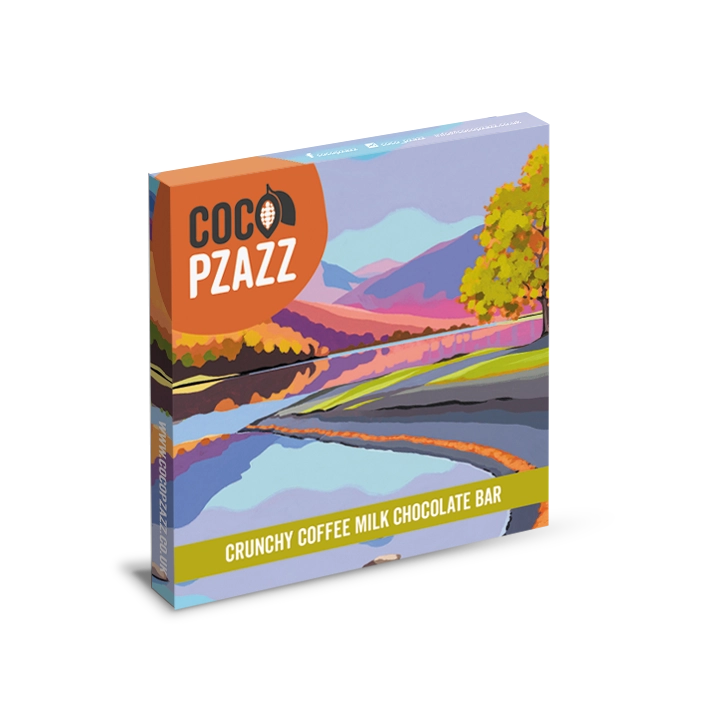 Coco Pzazz Coniston Crunchy Coffee Milk Chocolate Bar 80g
