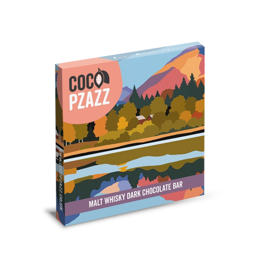 Coco Pzazz Derwent Water Malt Whisky Dark Chocolate Bar 80g