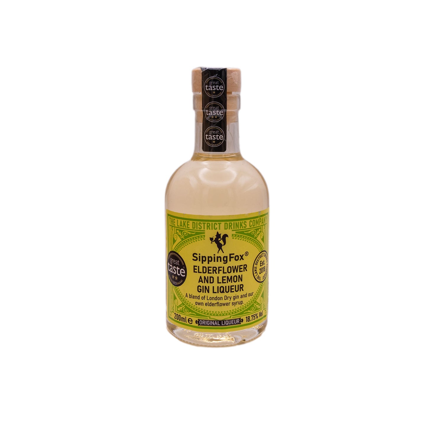 SippingFox Elderflower and Lemon Gin Liqueur