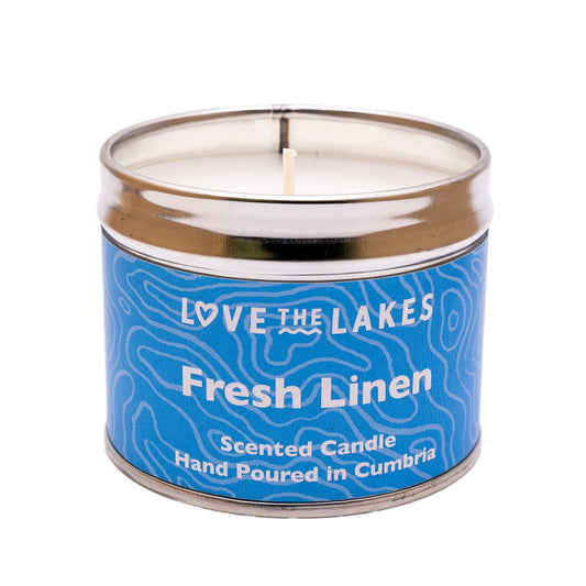 Love the Lakes Fresh Linen Candle Tin - Available in Two Sizes