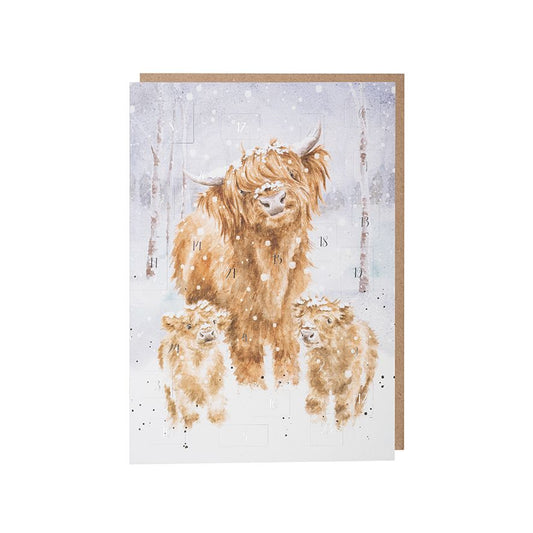 A Highland Christmas' Highland Cow A5 Advent Card
