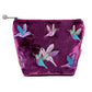 Hummingbird Velvet Cosmetic Purse