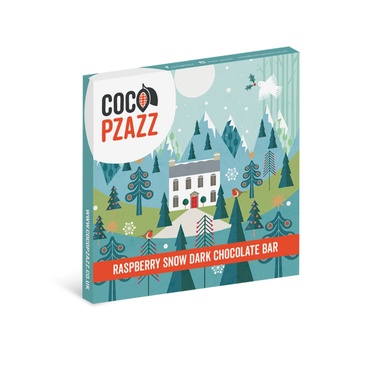 Coco Pzazz Raspberry Snow Dark Chocolate Bar 80g