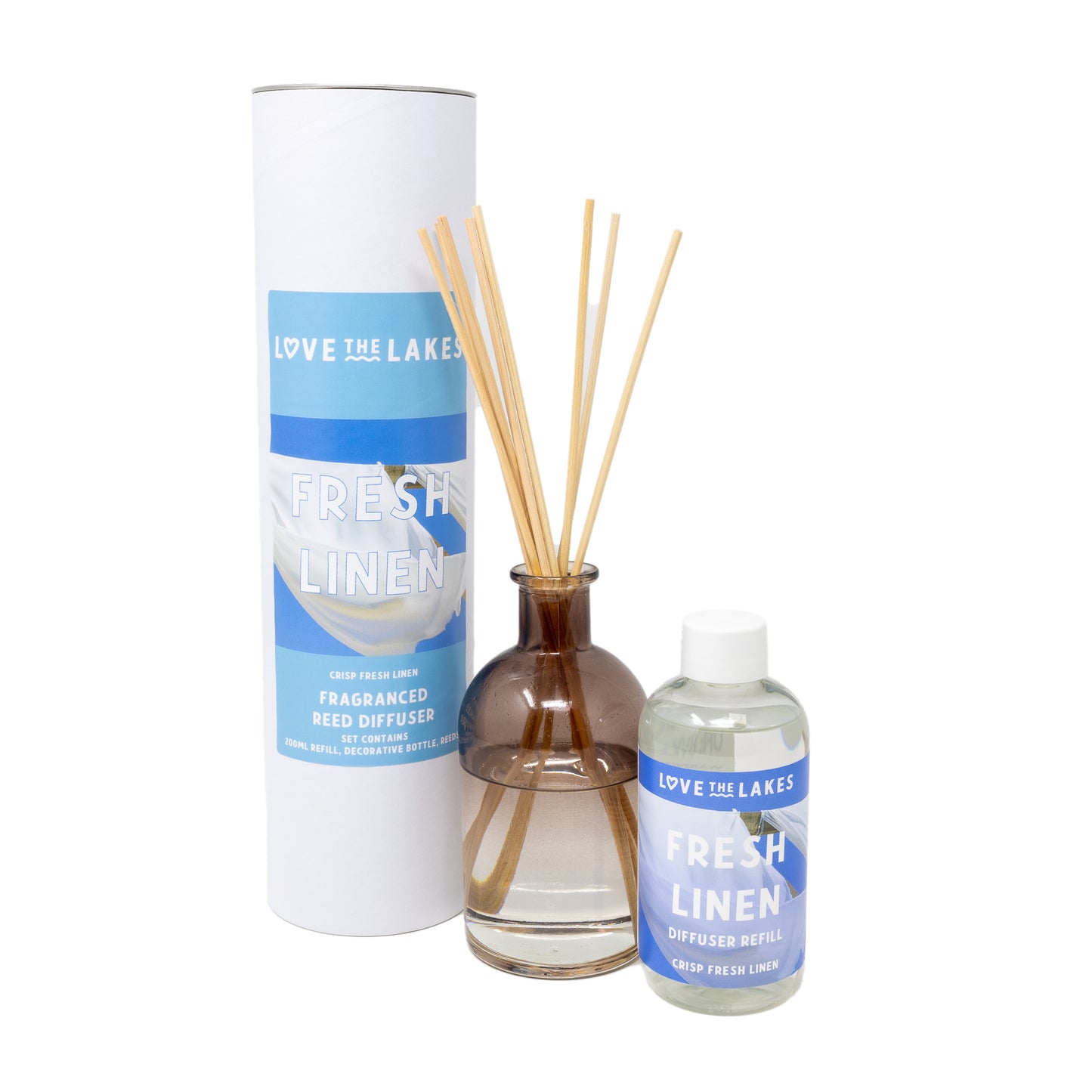 Love the Lakes Fresh Linen Reed Diffuser Gift Set