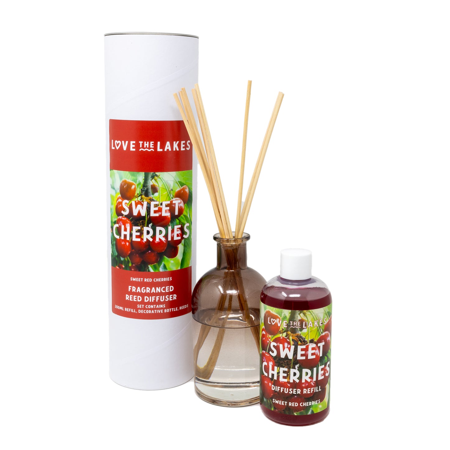 Love the Lakes Sweet Cherries Reed Diffuser Gift Set
