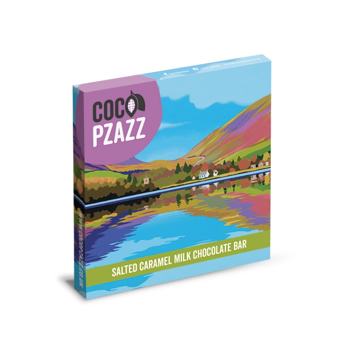 Coco Pzazz Grasmere Salted Caramel Milk Chocolate Bar 80g