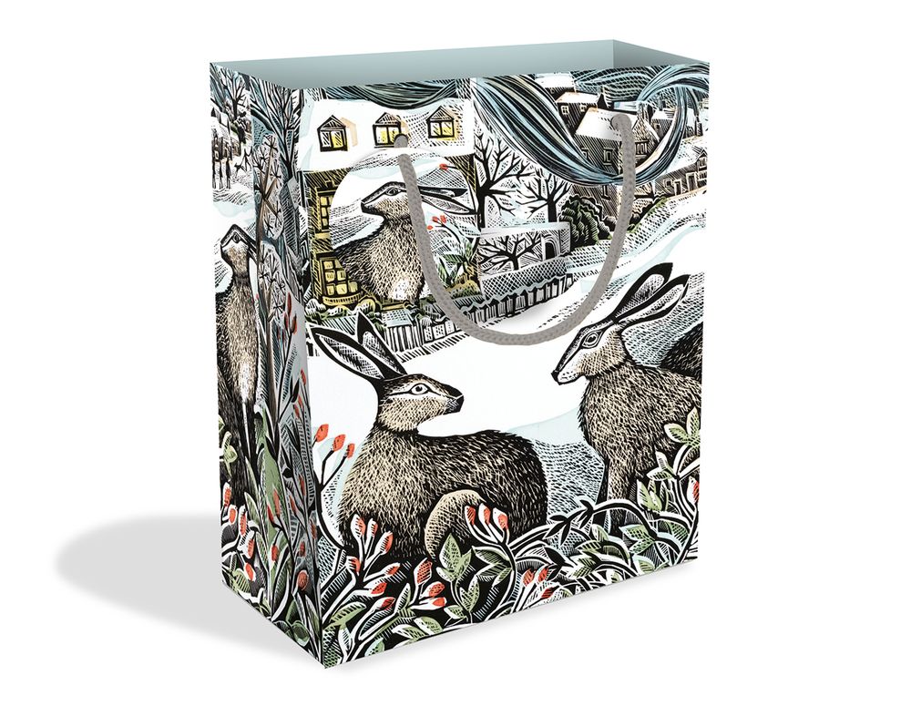 We Three Hares Medium Christmas Gift Bag