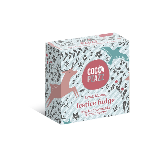 Coco Pzazz Festive Fudge - White Chocolate & Cranberry