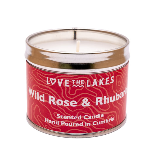 Love the Lakes Wild Rose & Rhubarb Candle Tin - Available in Two Sizes