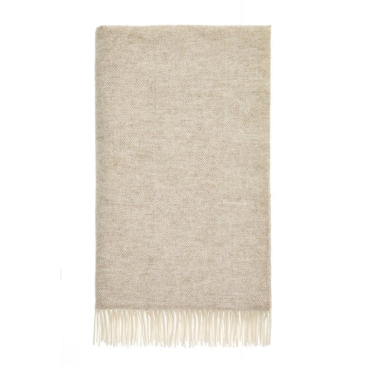 Bronte by Moon Herringbone Natural Throw Blanket