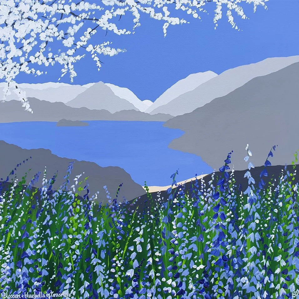 Blossom and Bluebells in Grasmere Card