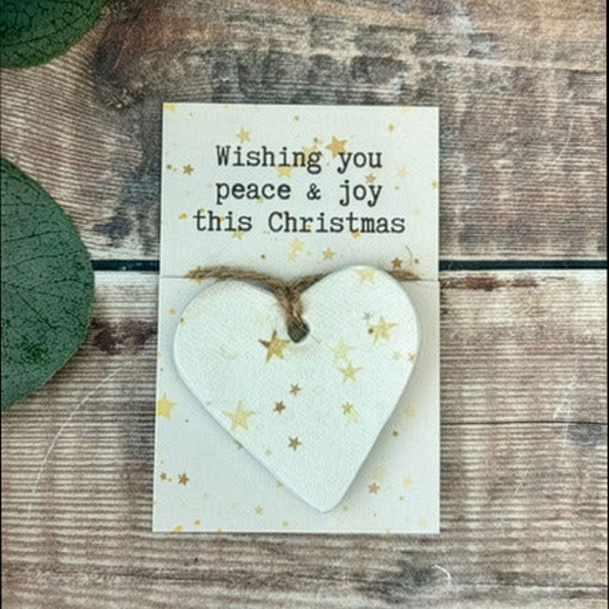 Cornucopia Peace & Joy Heart Hug – Handmade Christmas Decoration
