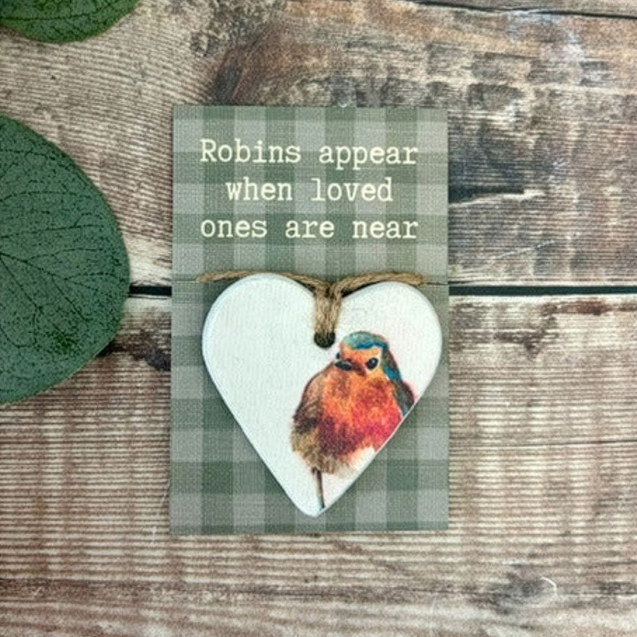 Cornucopia Robins Appear Heart Hug – Handmade Christmas Decoration