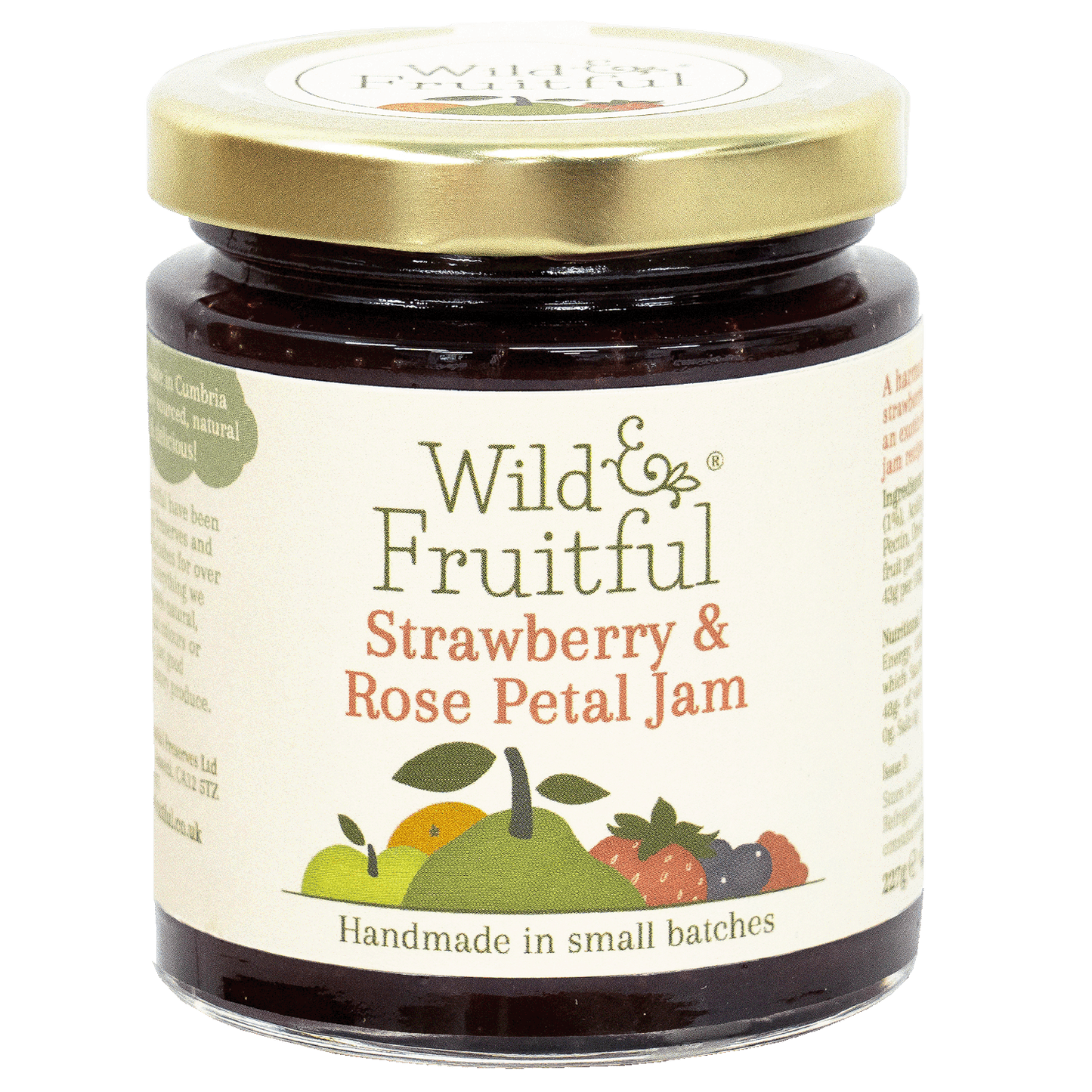 Wild and Fruitful Strawberry & Rose Petal Jam - 227g