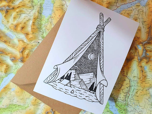 Wild & Wanderlust Adventure Tent Greetings Card