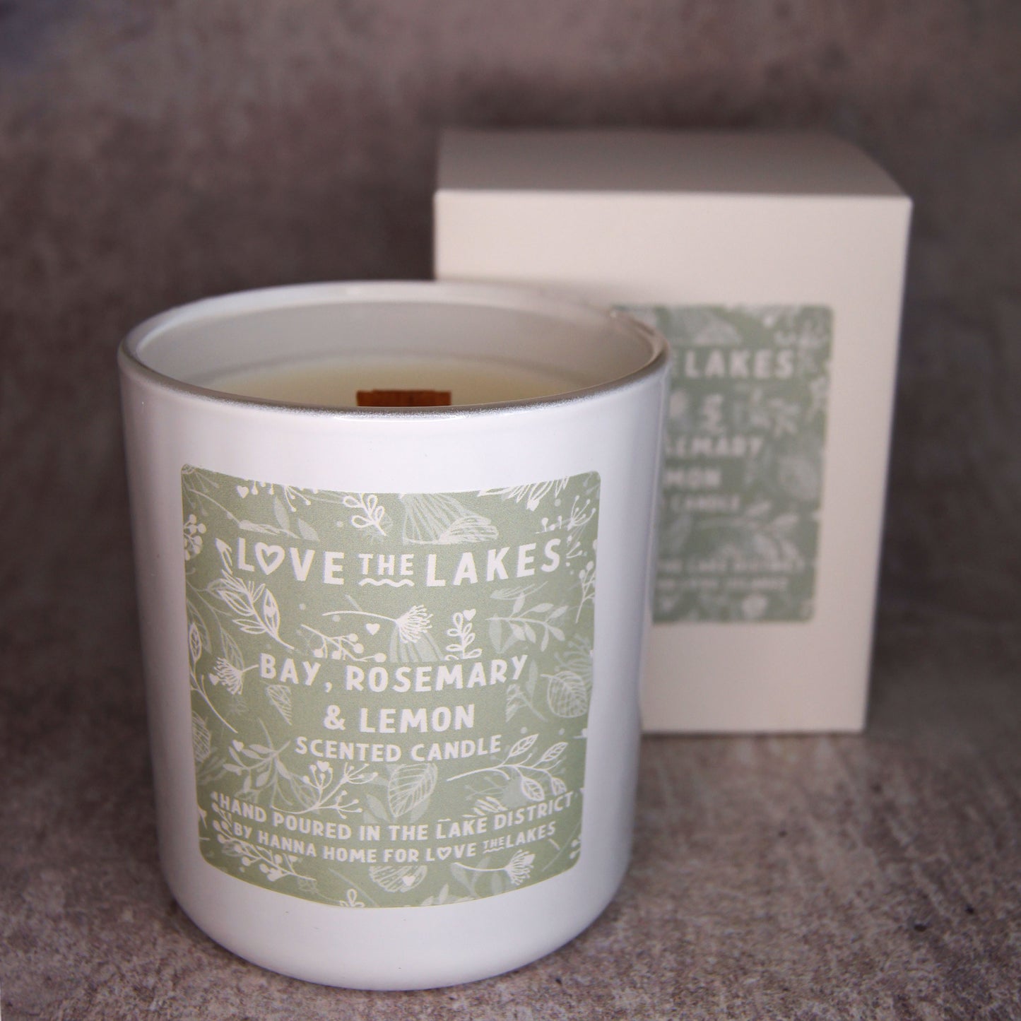 Bay, Rosemary & Lemon Scented Soy Wax Candle Jar