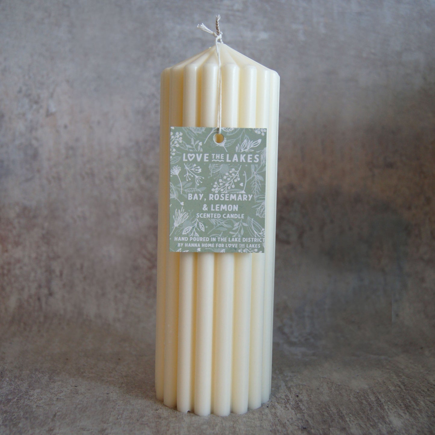 Bay, Rosemary & Lemon Scented Soy Wax Pillar Candle - 2 sizes