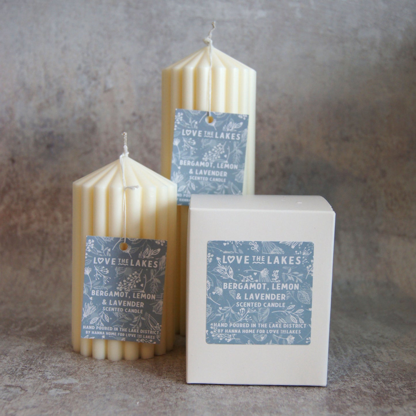 Bergamot, Lemon & Lavender Scented Soy Wax Pillar Candle - 2 sizes