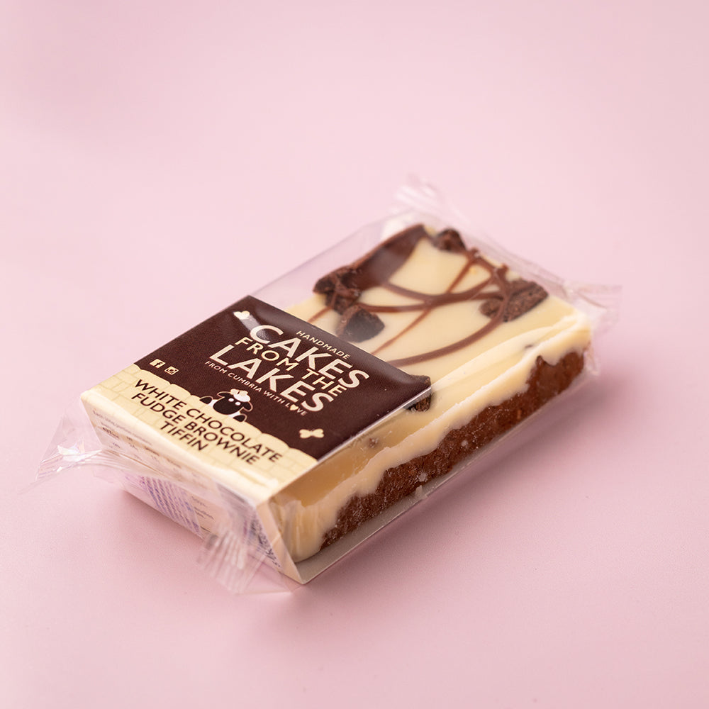 Cakes from The Lakes White Chocolate Fudge Brownie Tiffin Sharing Slab