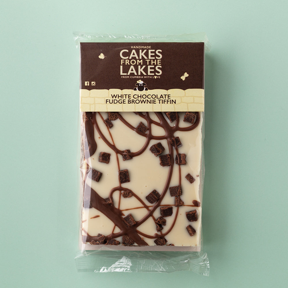 Cakes from The Lakes White Chocolate Fudge Brownie Tiffin Sharing Slab