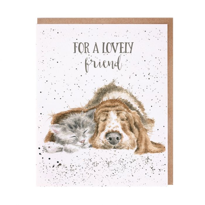 Dog and Catnap Greetings Card