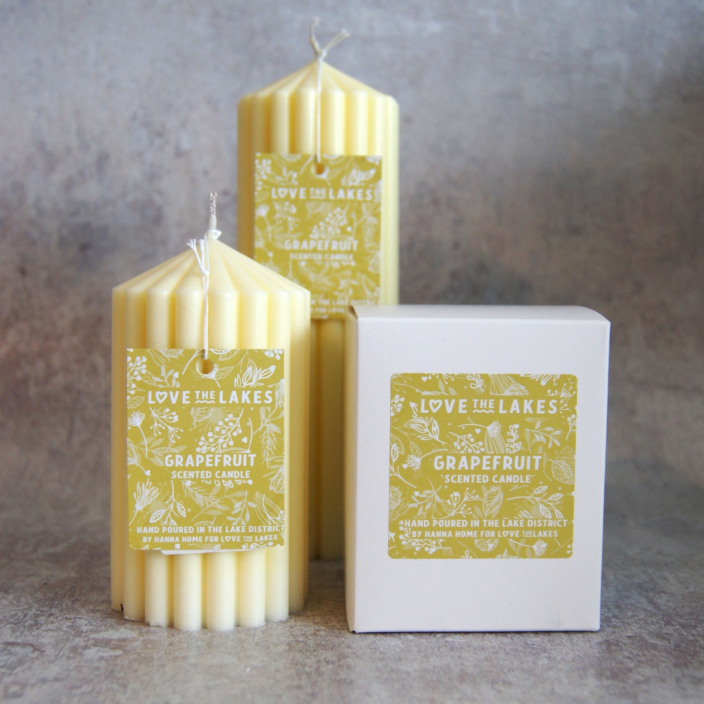 Grapefruit Scented Soy Wax Pillar Candle - 2 sizes