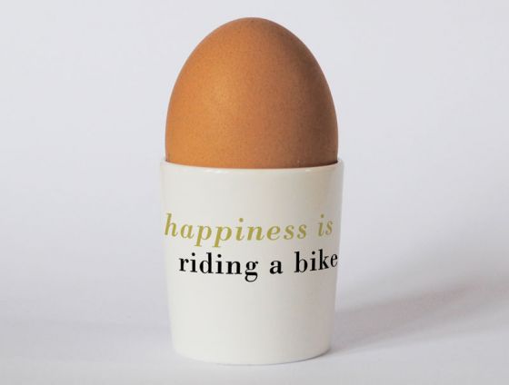 Happiness Is Riding A Bike Egg Cup Green
