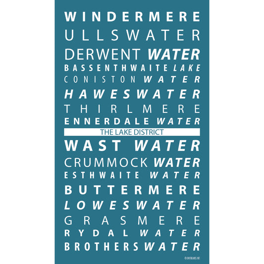 Lake District 'Waters' Tea Towel