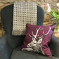 Seddon & Davison Highland Stag Cushion Claret